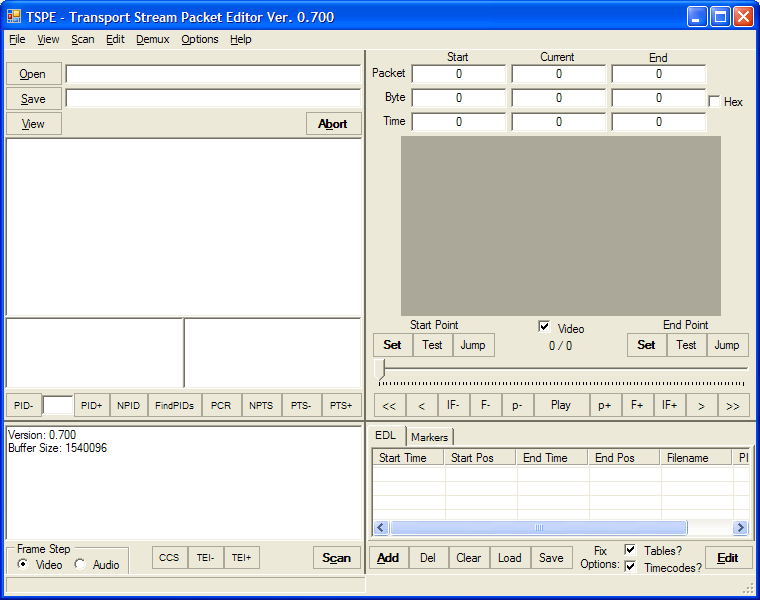 TSPE 0.700 Main Screen